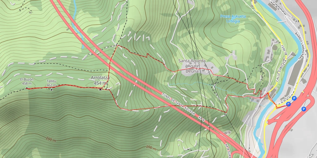 Map of the trail for Pico del Buzón