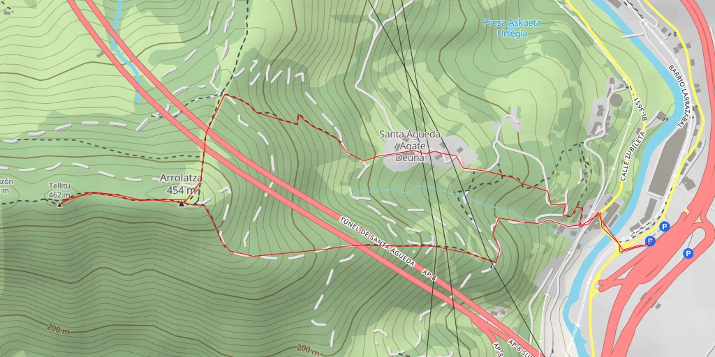 Carte de l'itinéraire :  Tellitu