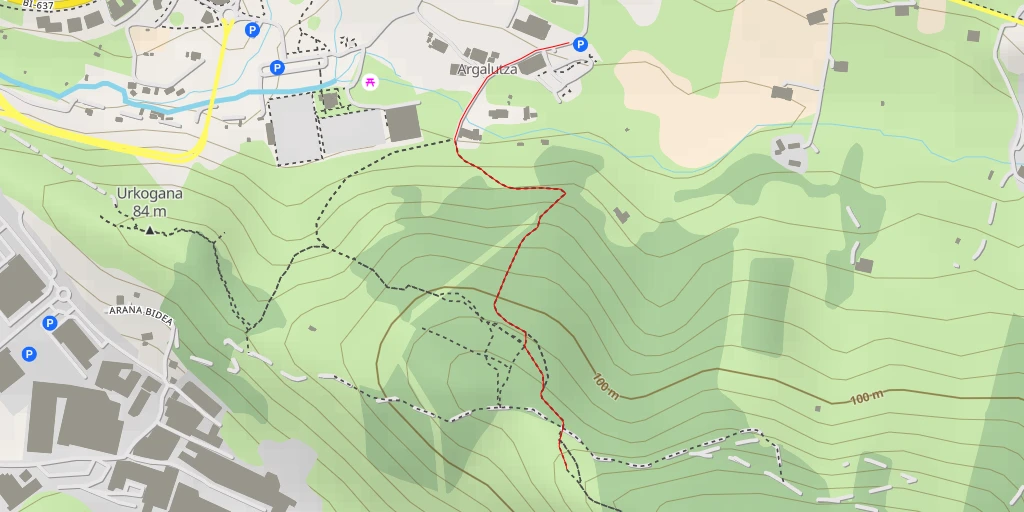 Map of the trail for Basartemendi - Sopela