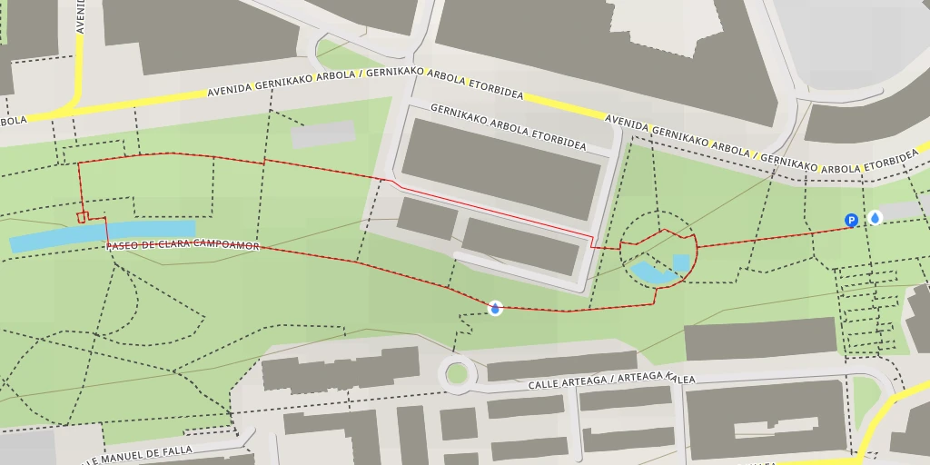 Map of the trail for Centro Cívico Clara Campoamor - Avenida Gernikako Arbola - Barakaldo