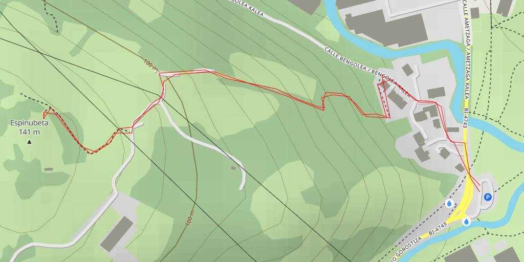 Map of the trail for Espinubeta