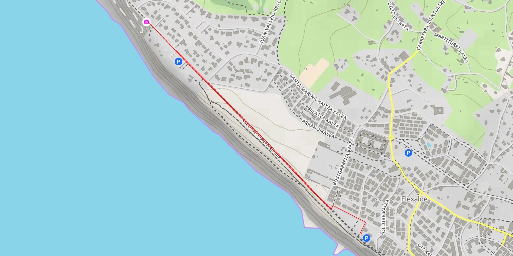 Map of the trail for Paseo de Punta Galea