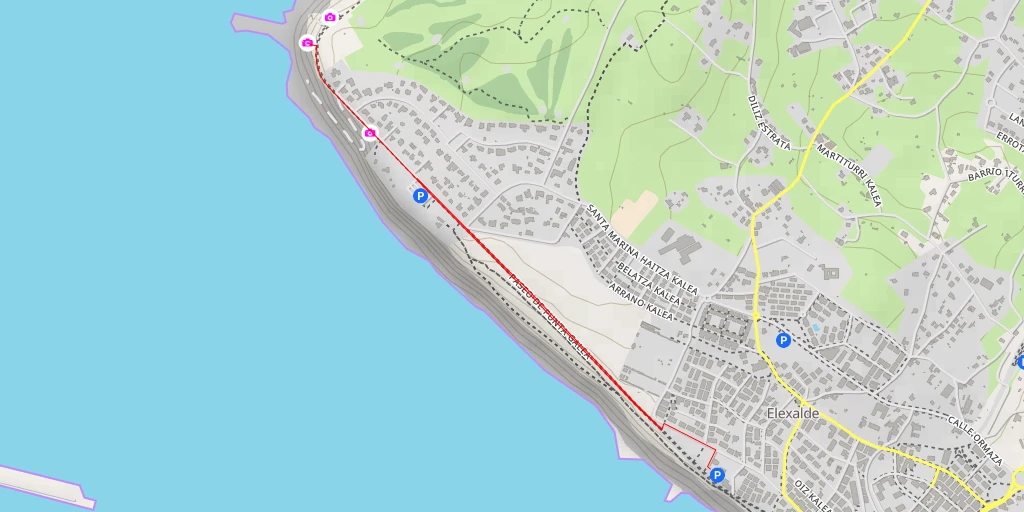 Map of the trail for Mirador de Punta Galea