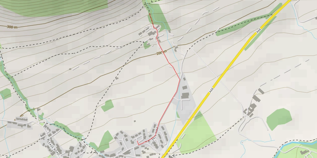 Map of the trail for Woodend and Gategill lead and zinc mines - A594