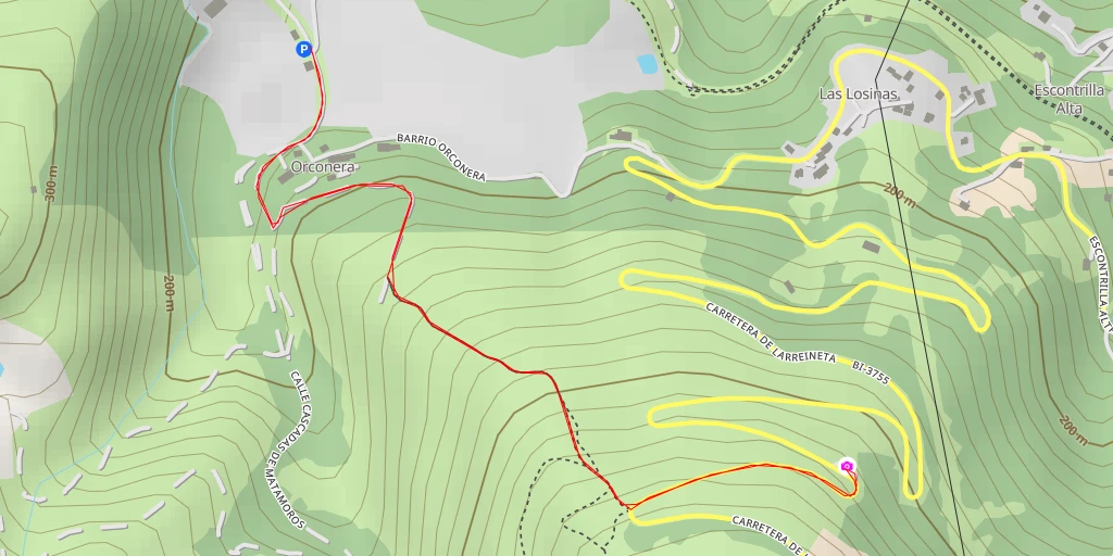 Map of the trail for Mirador de La Arboleda