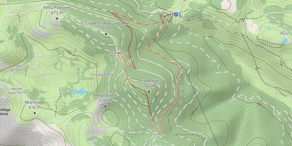 Map of the trail for Pico Mayor