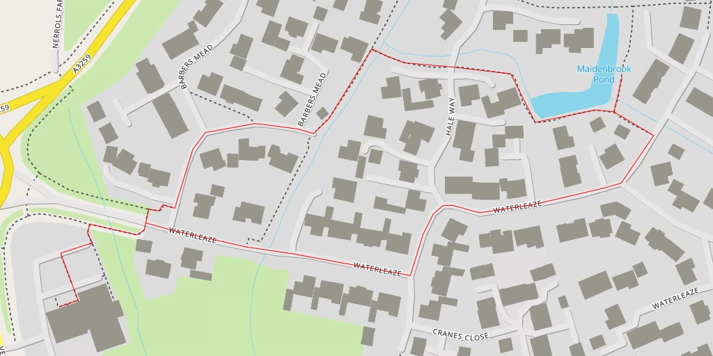 Map of the trail for Maidenbrook Pond