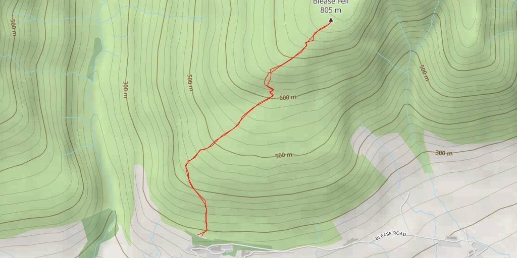 Carte de l'itinéraire :  Blease Fell