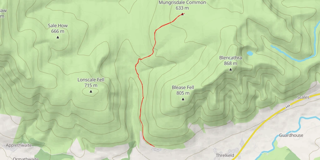 Map of the trail for Long Brow