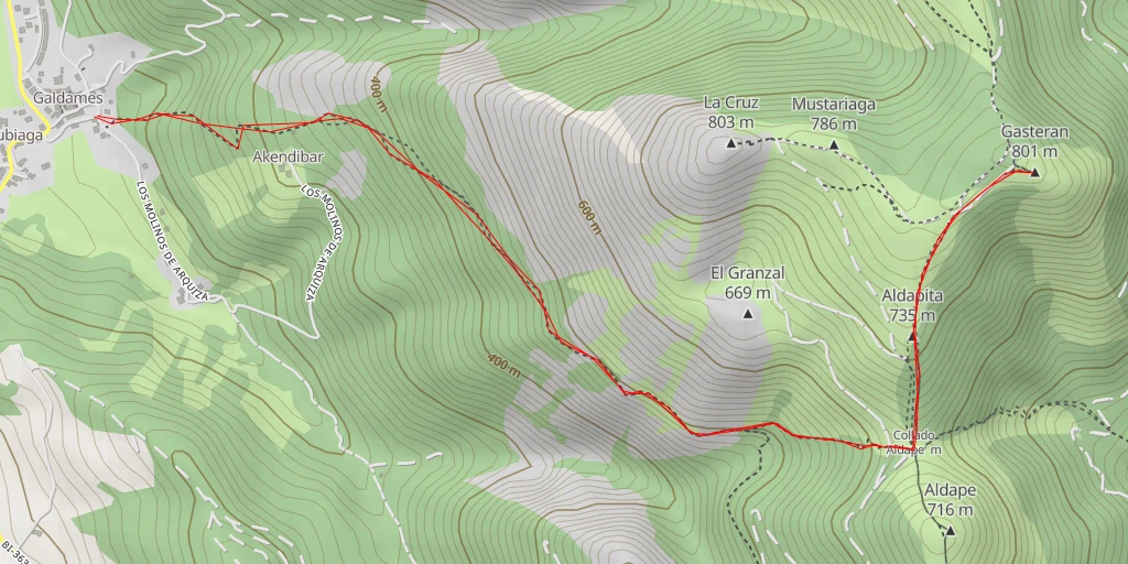 Map of the trail for Gasteran