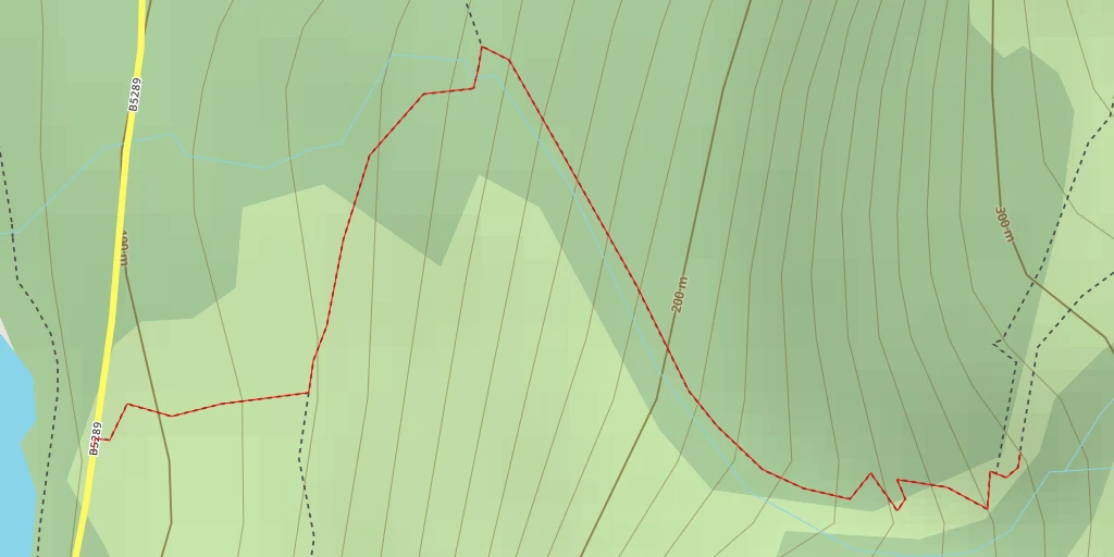 Carte de l'itinéraire :  B5289