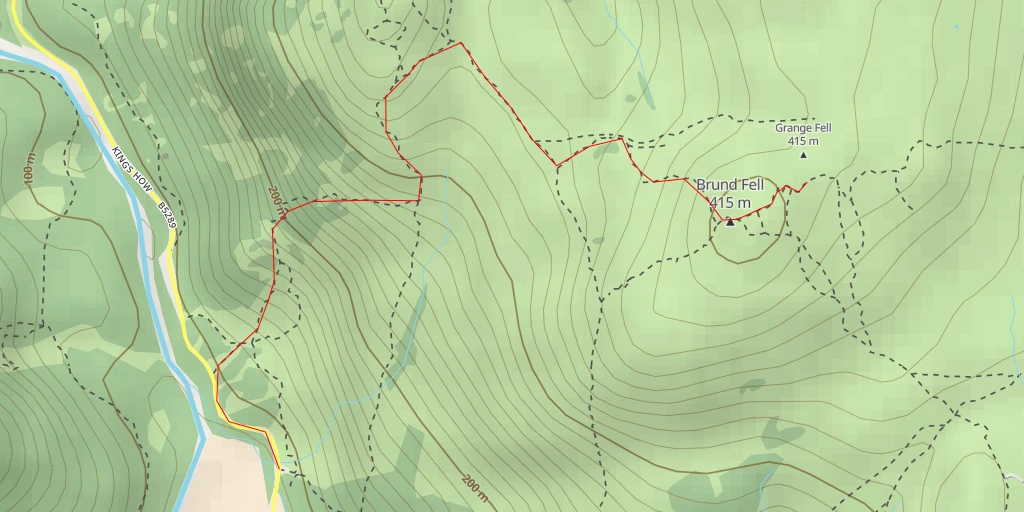 Carte de l'itinéraire :  Grange Fell