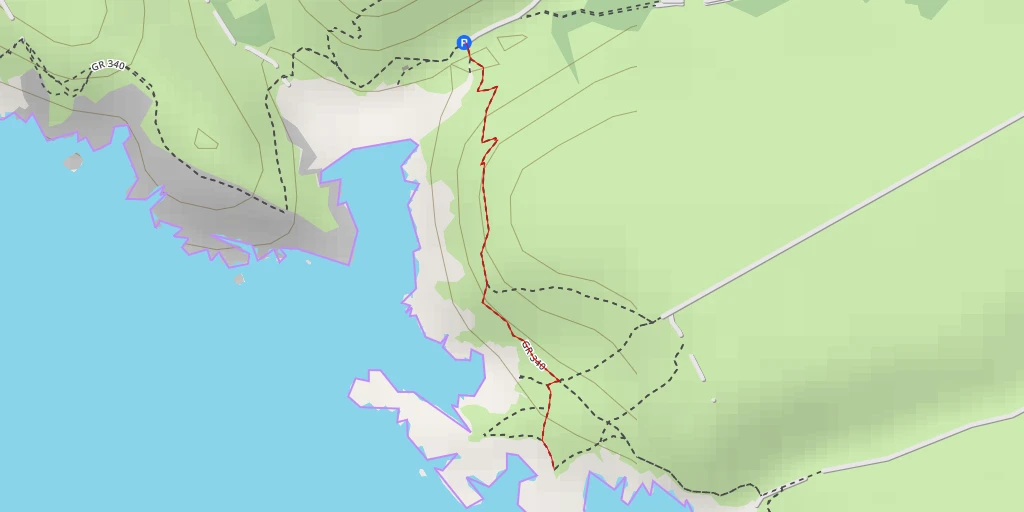 Map of the trail for AI - Plage de Baluden