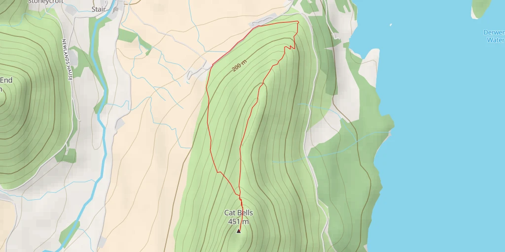 Map of the trail for Cat Bells