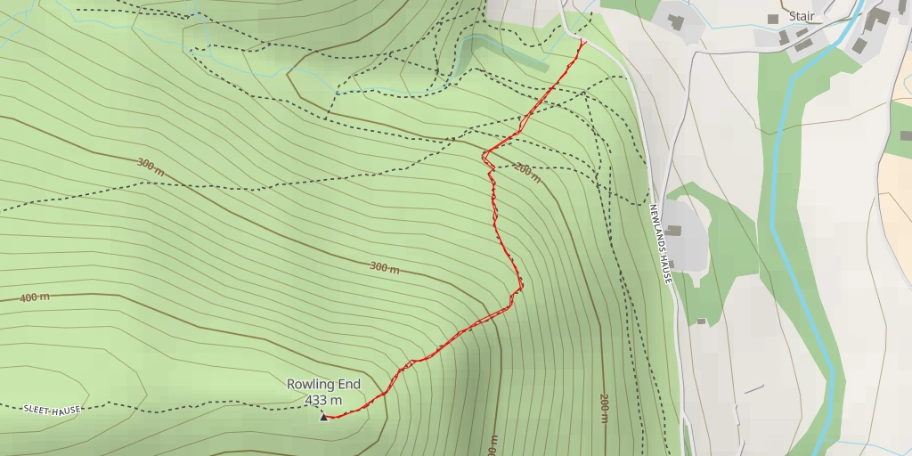 Map of the trail for Rowling End