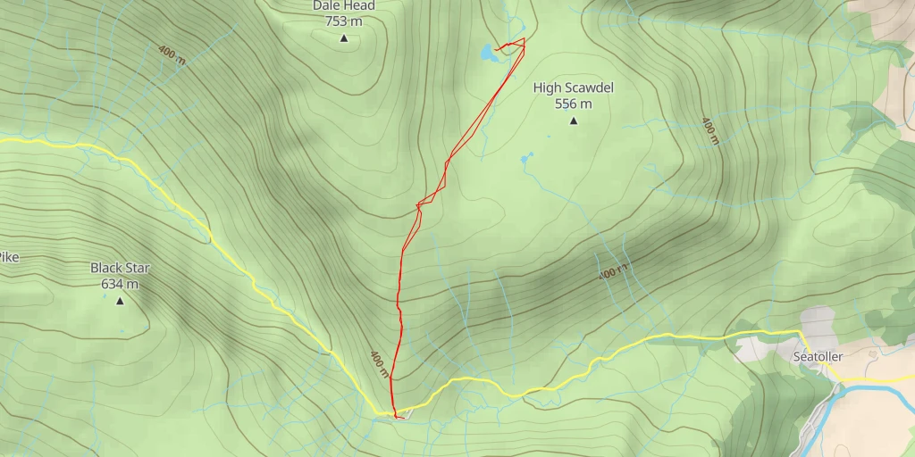 Map of the trail for Dalehead Tarn