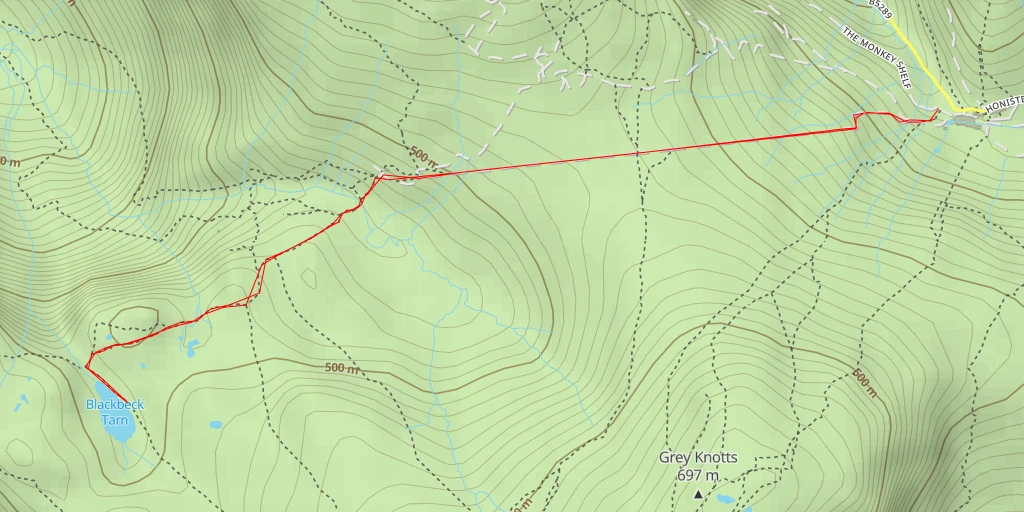 Carte de l'itinéraire :  Blackbeck Tarn