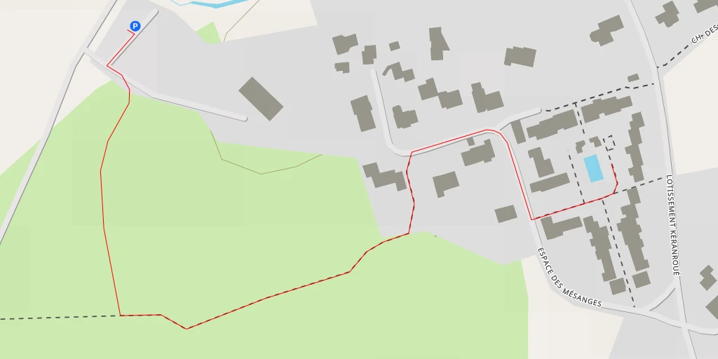 Map of the trail for Espace des Mésanges