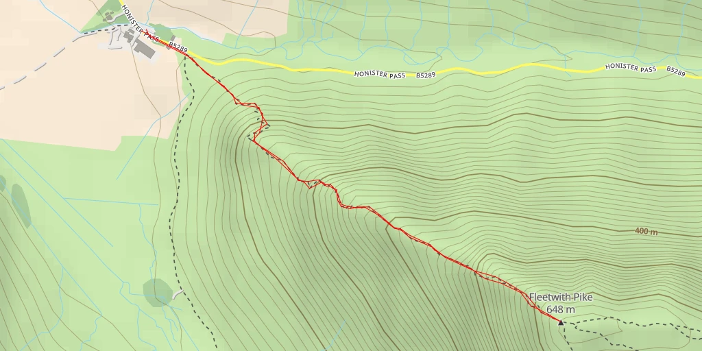 Map of the trail for Fleetwith Pike