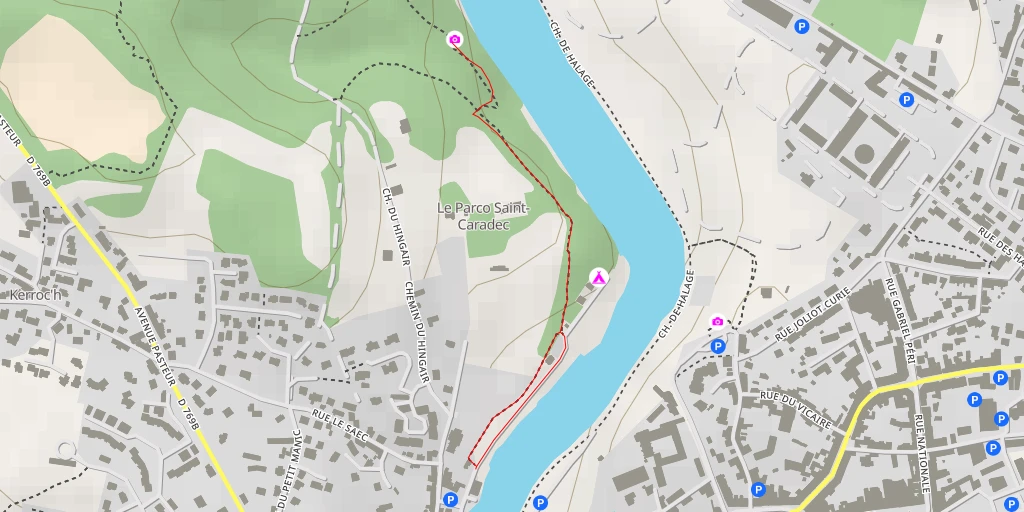 Map of the trail for AI - Chemin de Halage - Hennebont