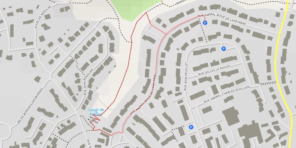 Map of the trail for Lavoir de Kerulvé