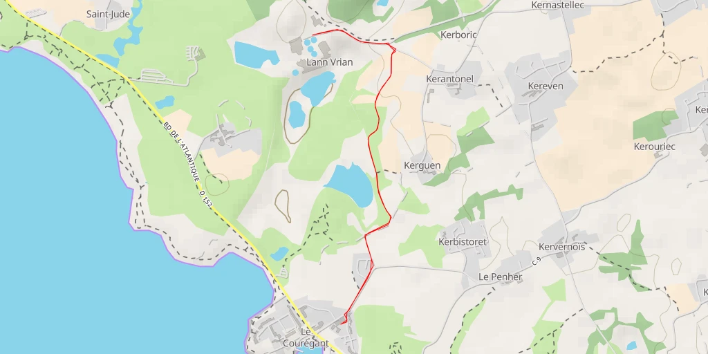 Map of the trail for Sentier des Kaolins - Sentier des Kaolins