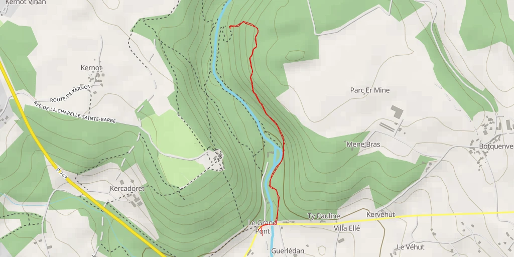 Map of the trail for Rocher du Lion