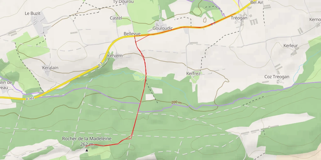 Map of the trail for Rocher de la Madeleine