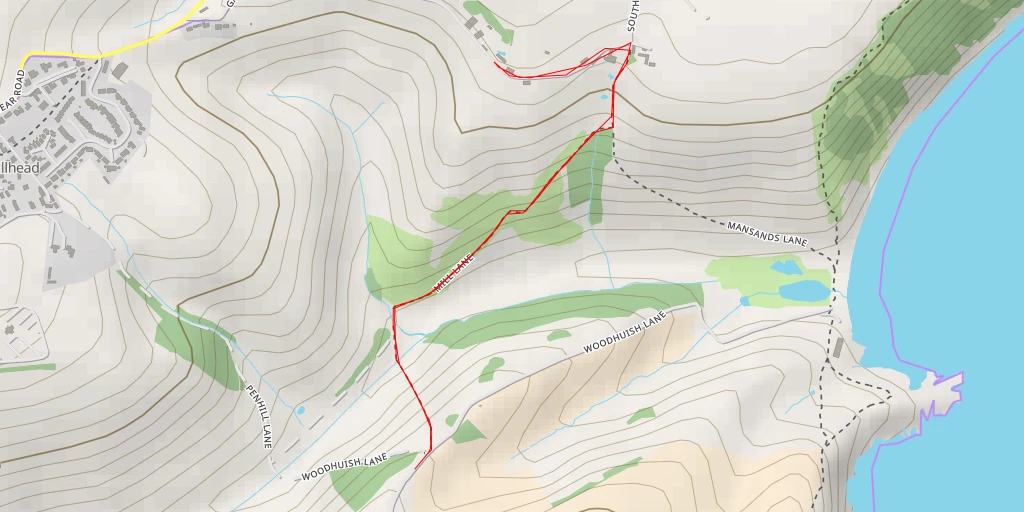 Map of the trail for Mill Lane - Mill Lane - South Hams