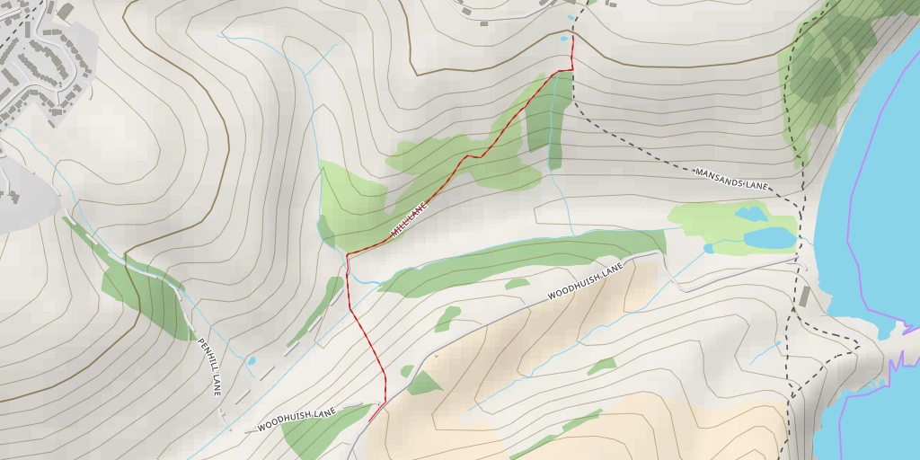 Map of the trail for Mill Lane - Mill Lane - South Hams