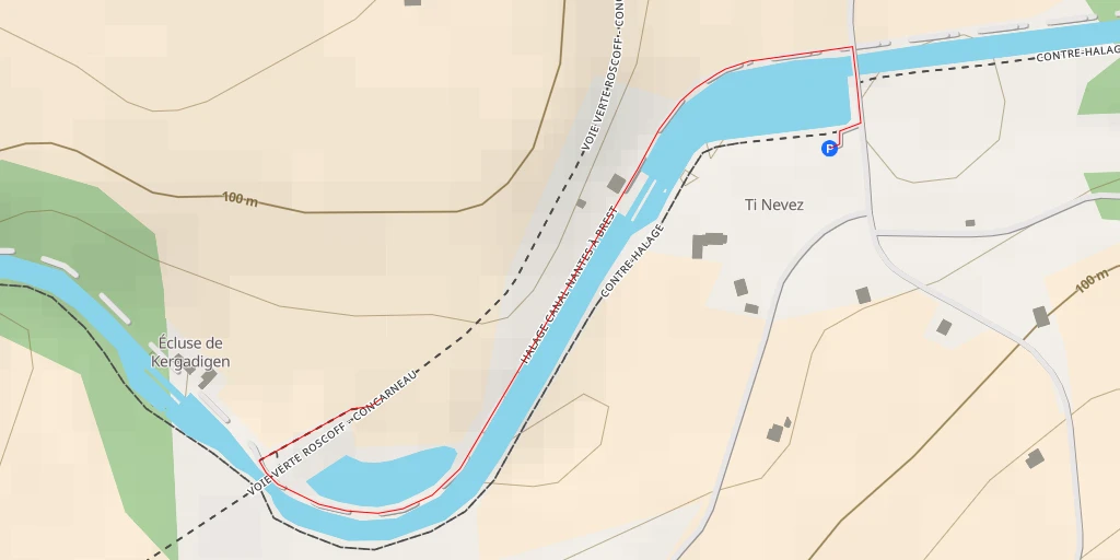 Map of the trail for Voie Verte Roscoff - Concarneau - Voie Verte Roscoff - Concarneau