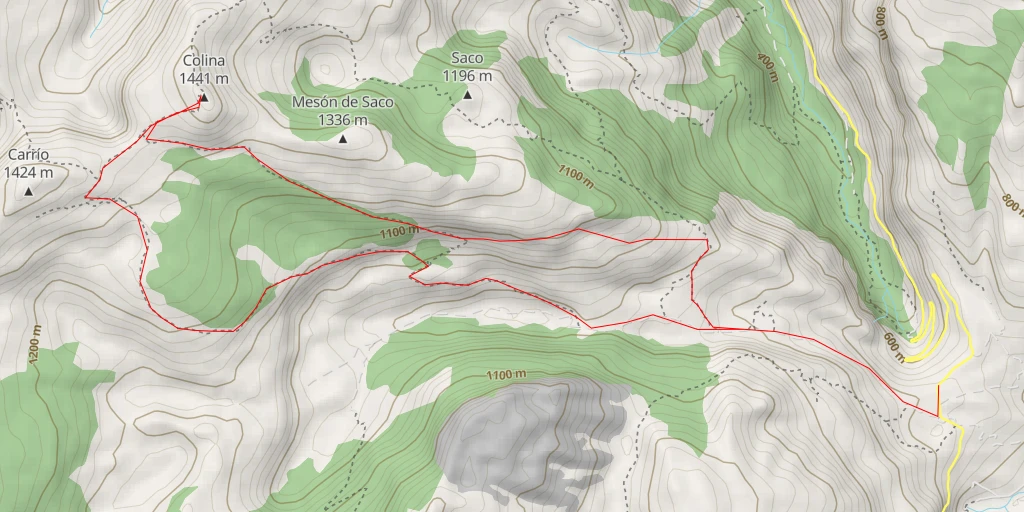 Map of the trail for Colina