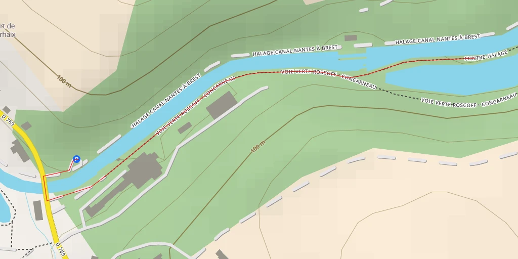 Carte de l'itinéraire :  Contre-Halage - Contre-Halage