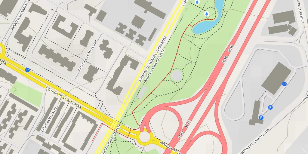 Carte de l'itinéraire :  Anillo Verde Ciclista - Madrid