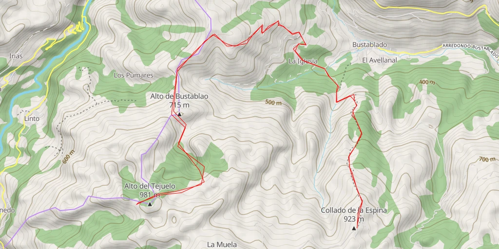 Map of the trail for Picones de Castrillos