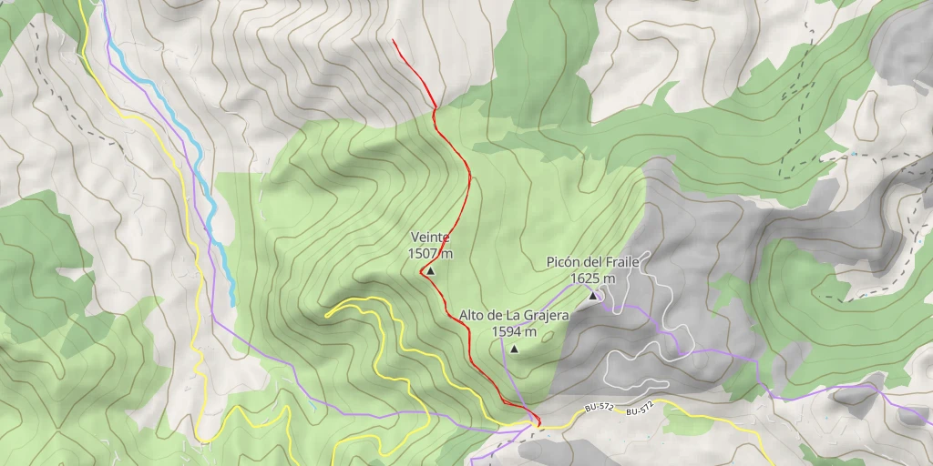 Map of the trail for Pizarras