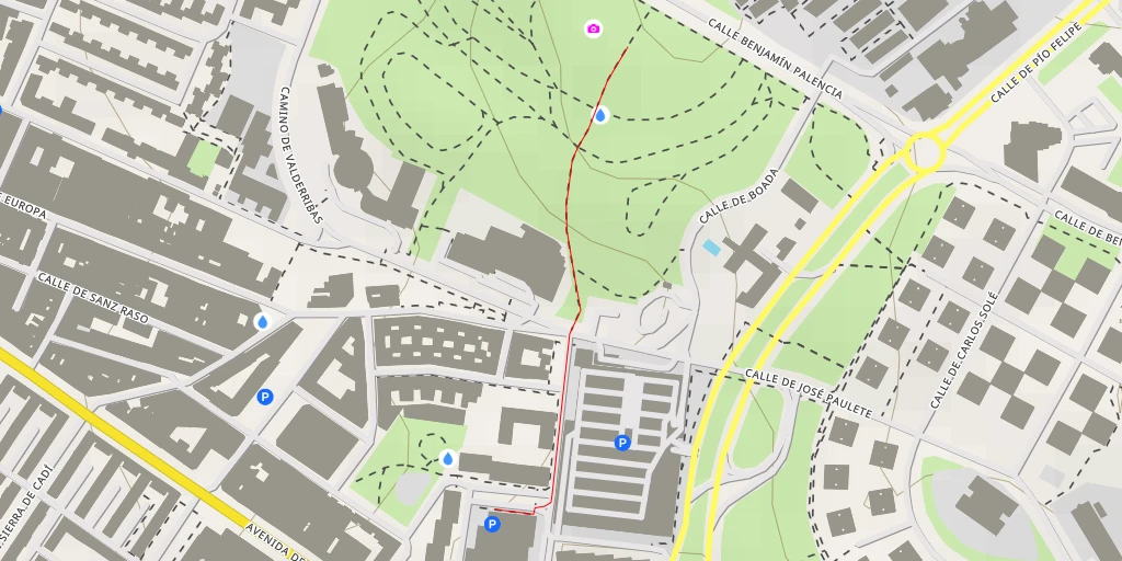 Map of the trail for Calle Benjamín Palencia - Madrid