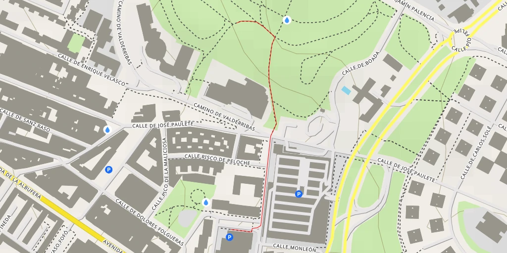 Map of the trail for Residencia y centro de rehabilitación José Rodríguez García - Madrid