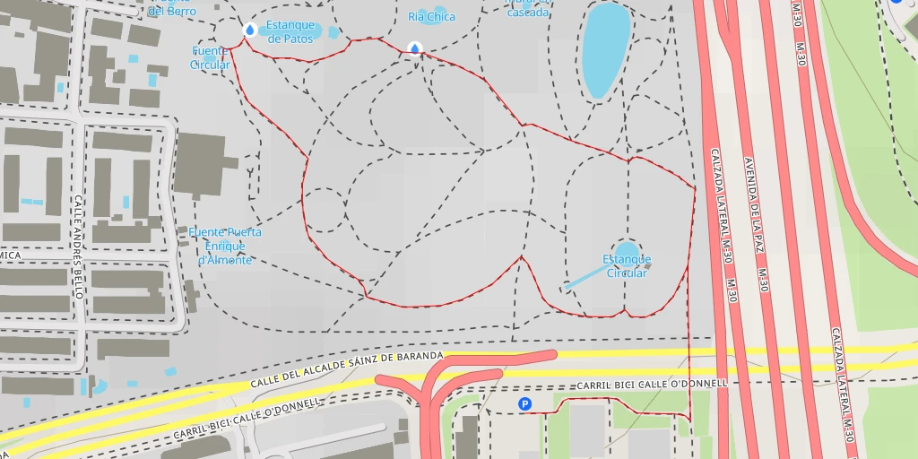 Carte de l'itinéraire :  Fuente Circular