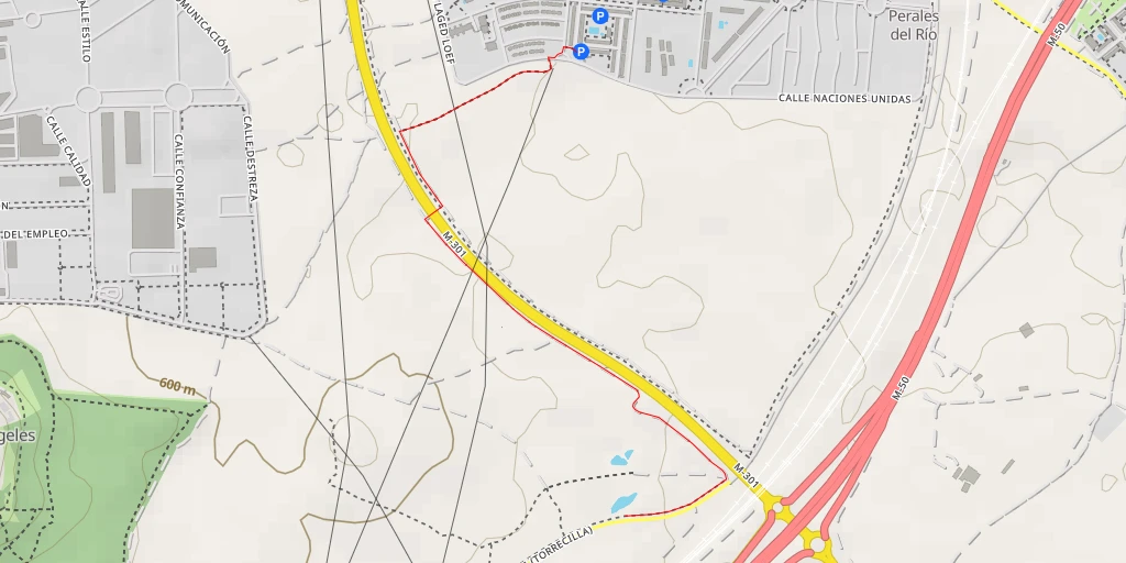 Map of the trail for Lagunas de Perales