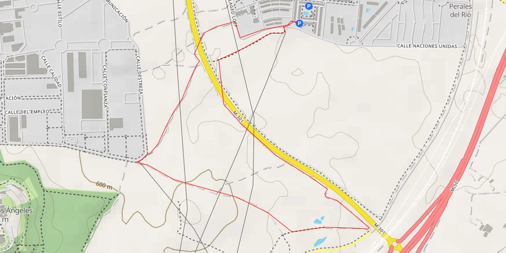 Map of the trail for Lagunas de Perales - Cañada de la Torre (Torrecilla) - Getafe