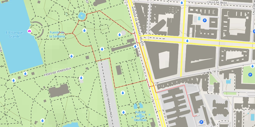 Map of the trail for Fuente de la Sardana