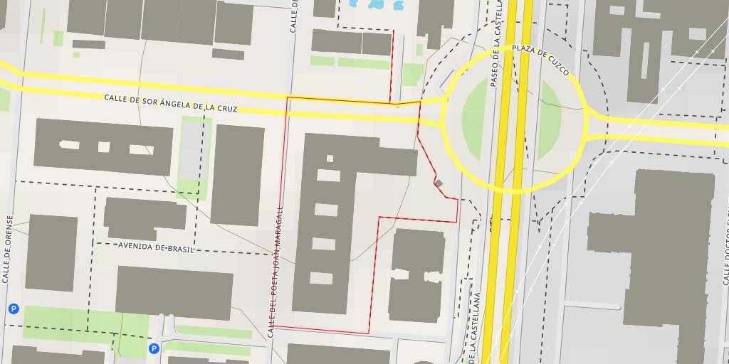 Carte de l'itinéraire :  Paseo de la Castellana - Madrid