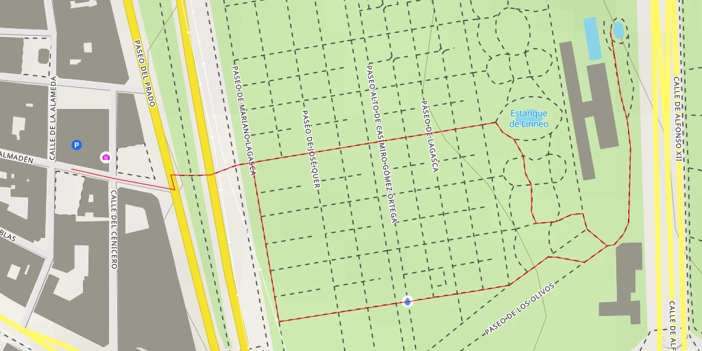 Map of the trail for Estanque de los Bonsais