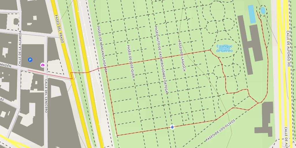 Map of the trail for Estanque de la Noria