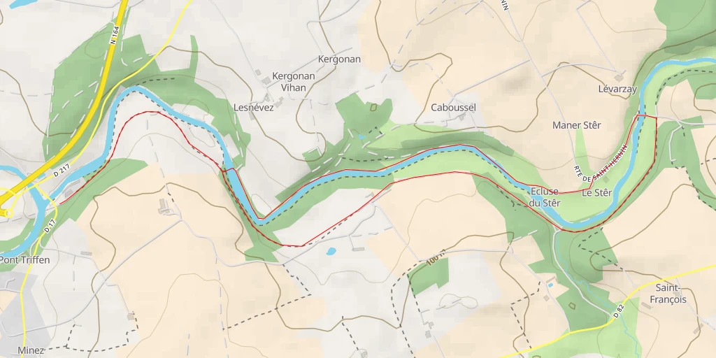 Carte de l'itinéraire :  Contre-Halage - Contre-Halage