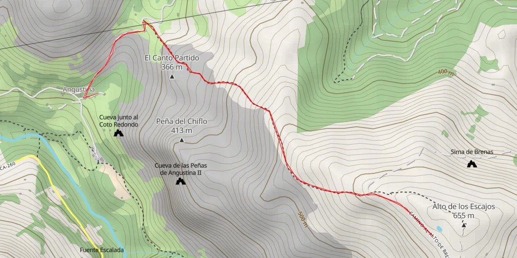 Map of the trail for Camino al Alto de Brenas - Camino al Alto de Brenas - Riotuerto