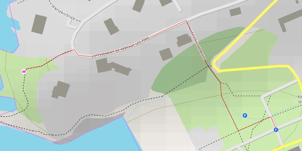 Map of the trail for Lotissement de Kerfany Les Pins