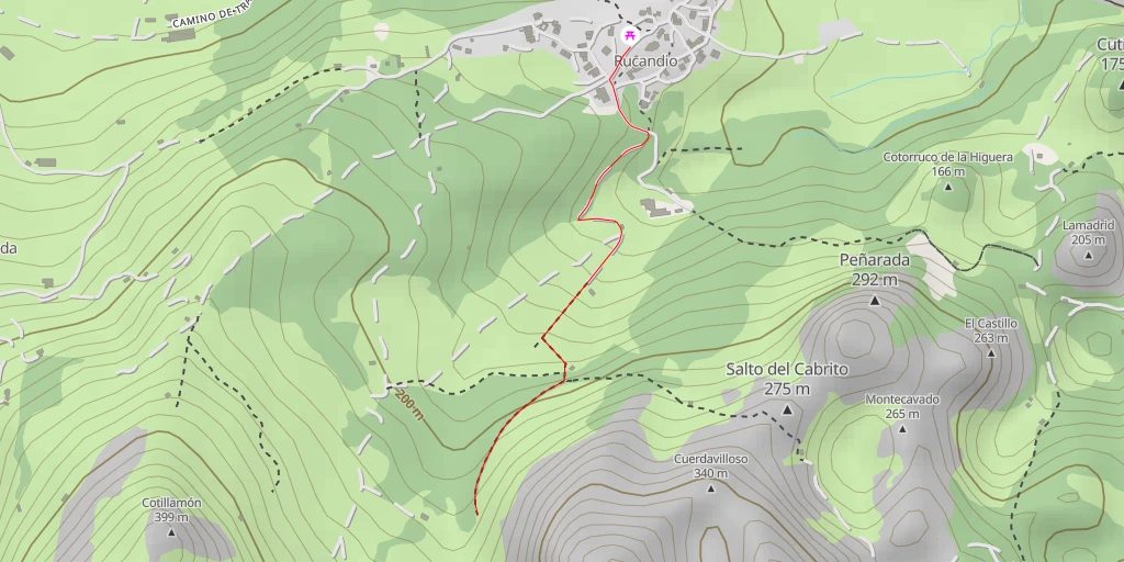 Map of the trail for Peña Milanera