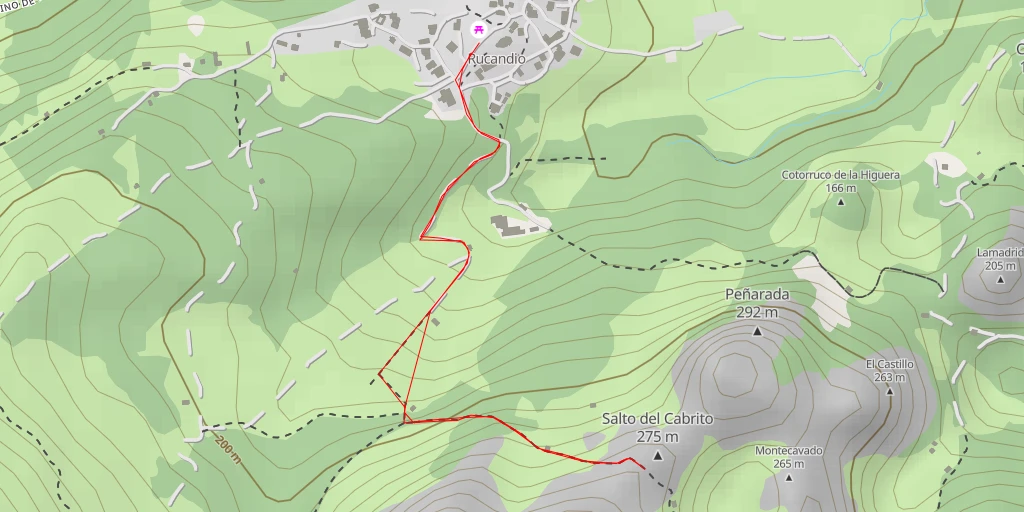 Map of the trail for Salto del Cabrito